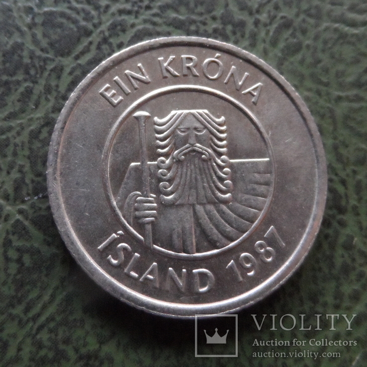 Крона 1987  Исландия   ($1.5.23)~, фото №2
