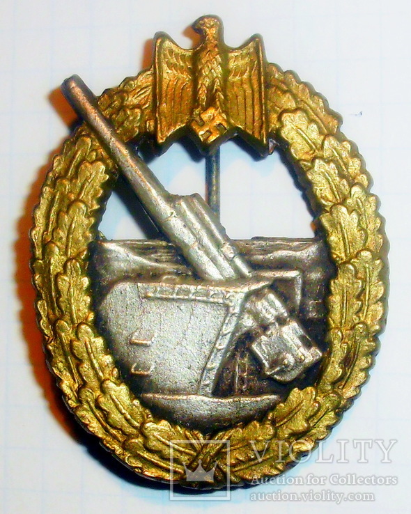 III Рейх. Нагрудный военный знак морской артиллерии (копия)