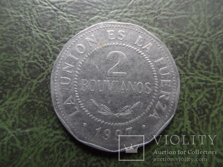 2 боливиано 1997  Боливия   ($1.6.7)~, фото №3