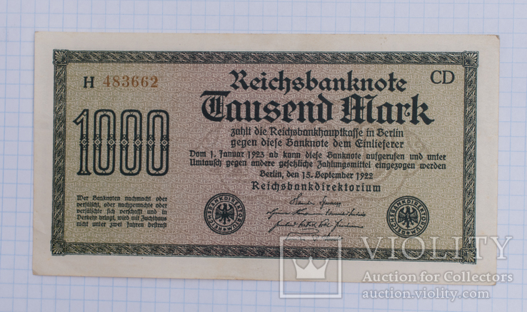 1 тисяча марок 1922р.