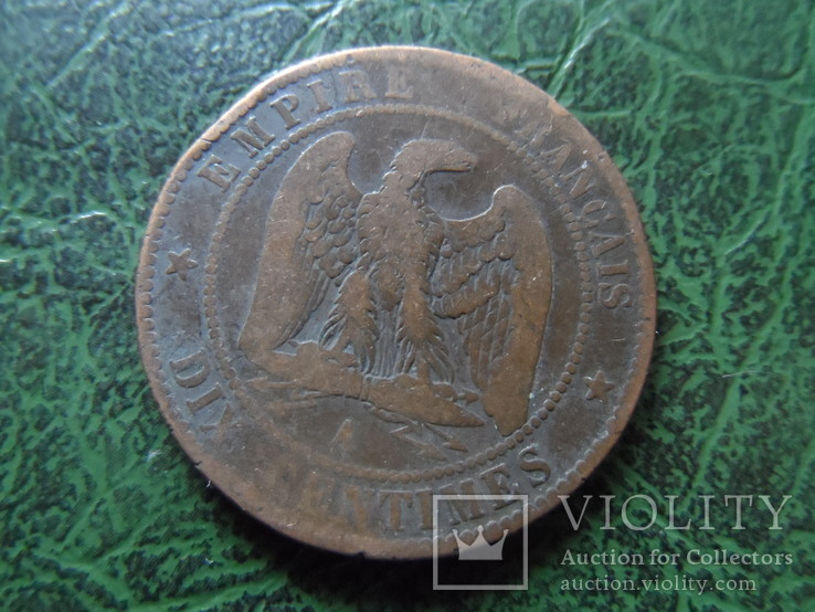 10 сантим 1855  Франция    ($1.7.18) ~, фото №2