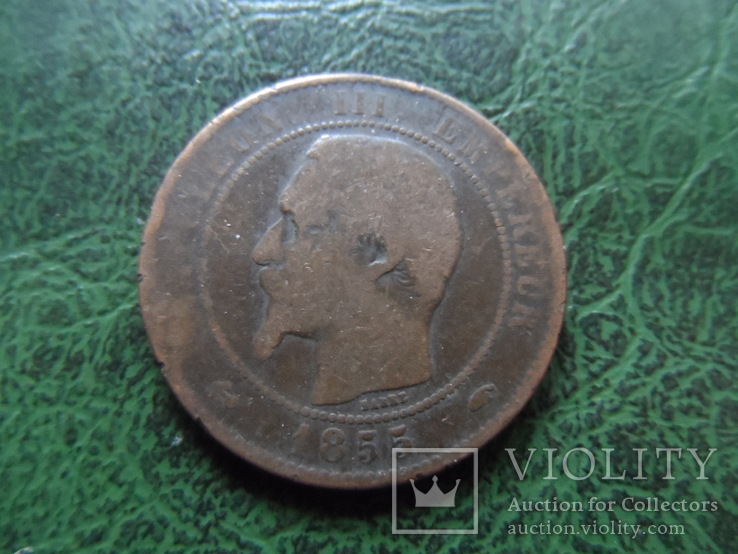 10 сантим 1855  Франция    ($1.7.18) ~, фото №3