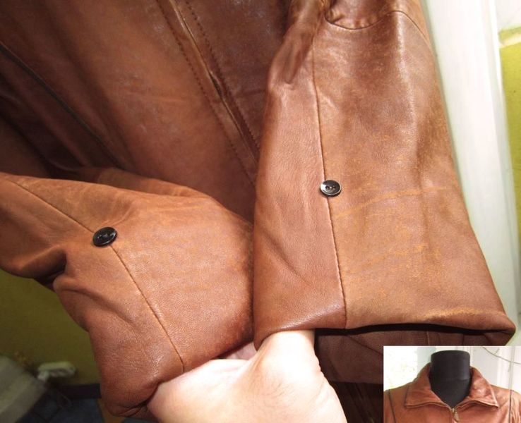 Женская стильная  кожаная куртка. Германия. Лот 495, фото №6