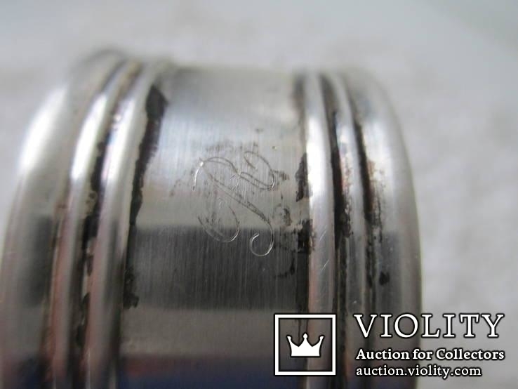 Серебро кольцо для салфеток. Италия. вес-25 гр. с инициалами., фото №2