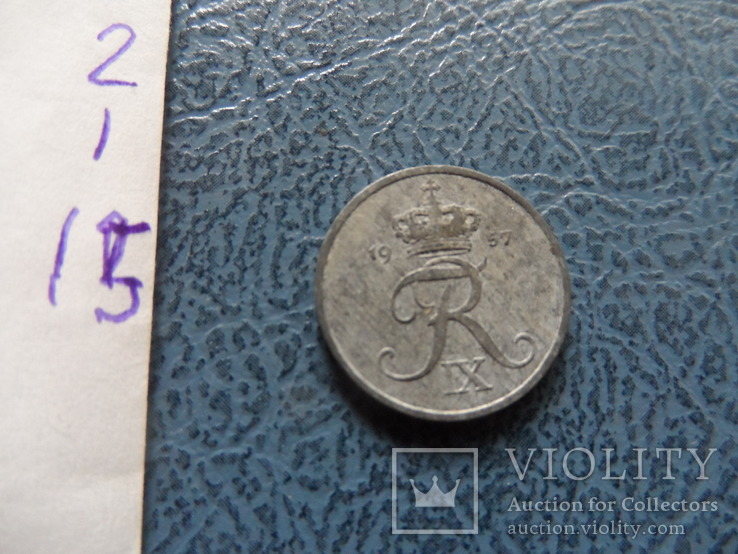 1  эре 1957   Дания  цинк  ($2.1.15) ~, фото №4