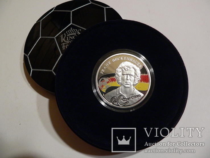 Короли футбола - Беккенбауэр - серебро - футляр, сертификат, коробка