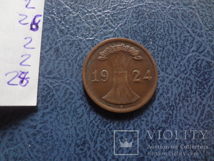 2 пфеннига  1924 F   Германия    ($2.2.28)~, фото №4