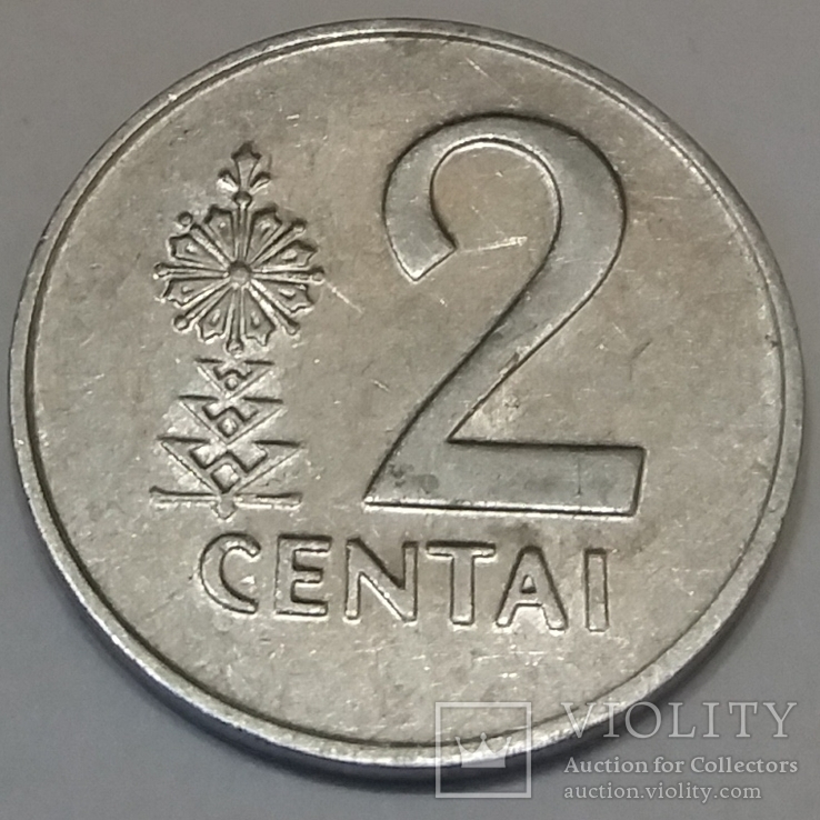 Литва 2 центи, 1991, фото №2