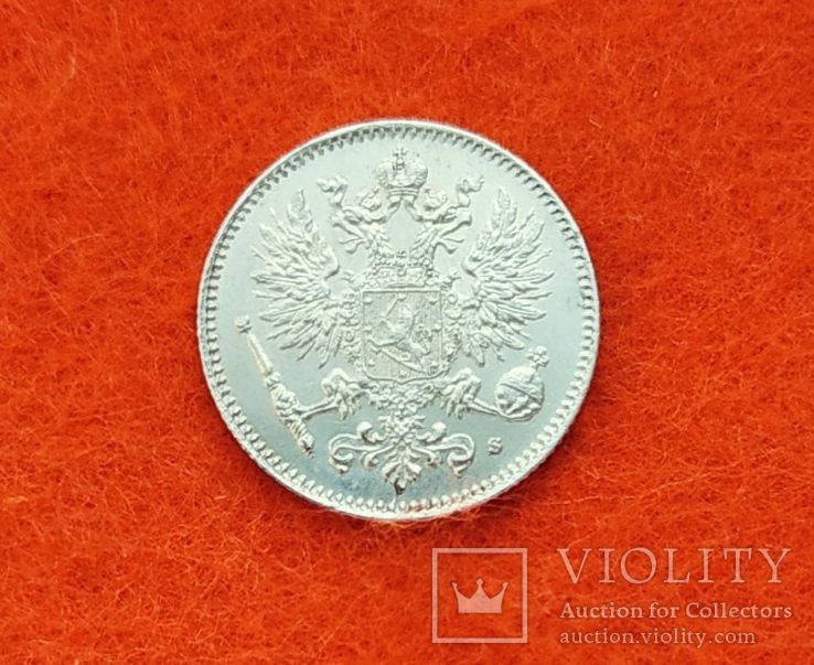 Россия для Финляндии 50 пенни 1915 серебро аАНЦ Николай II, фото №3