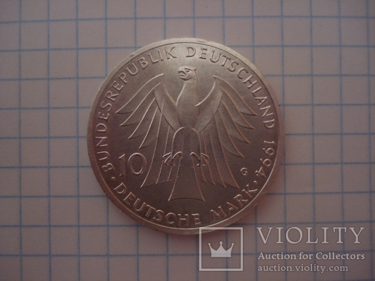 ФРГ 10 марок 1994 год серебро, фото №3