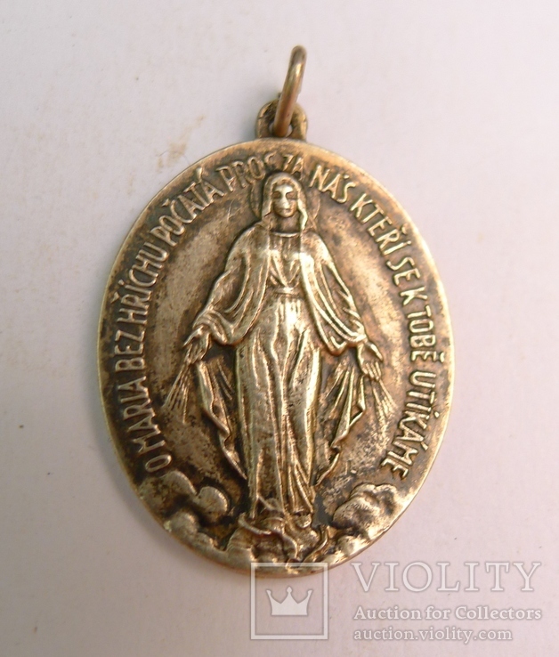 Старинная католическая иконка в серебре. 800 проба., фото №2