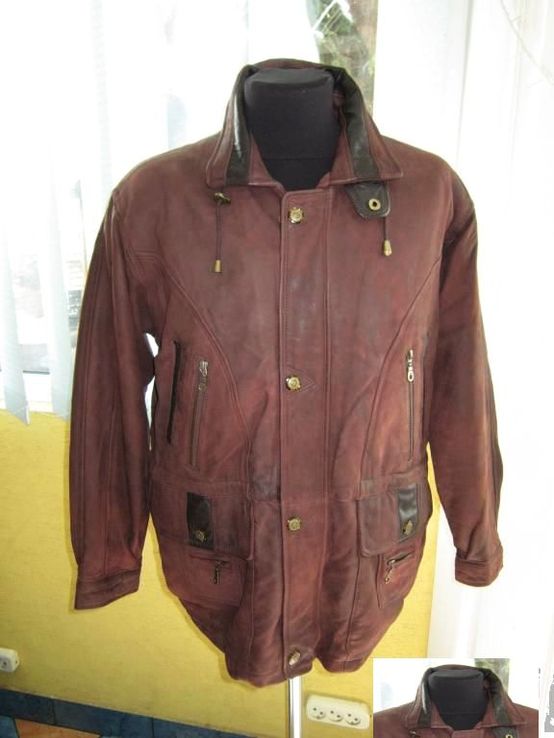 Кожаная мужская фирменная куртка  MORENA. Германия. Лот 484, фото №3