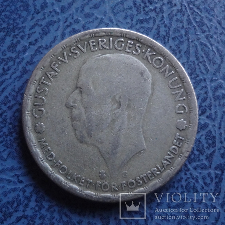 1 крона  1945  Швеция  серебро   (2.7.5)~, фото №3