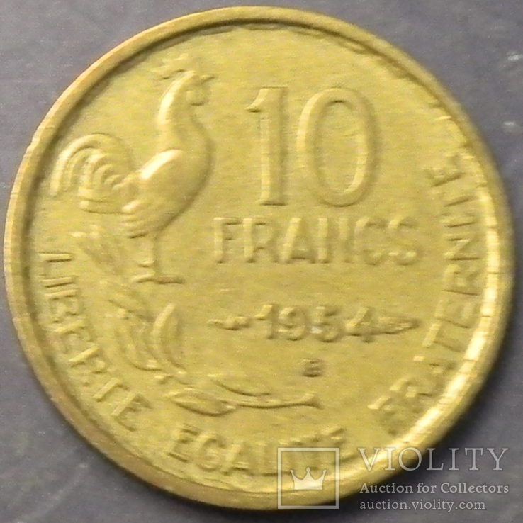 10 франків Франція 1954 B, фото №2