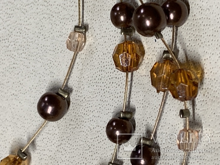 Ожерелье с италии с коричневыми бусинами, фото №3