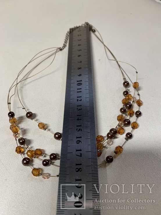 Ожерелье с италии с коричневыми бусинами, фото №4