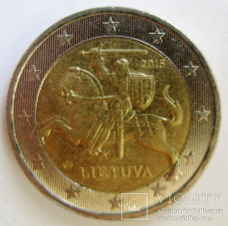 Литва 2 евро 2015 года, фото №2