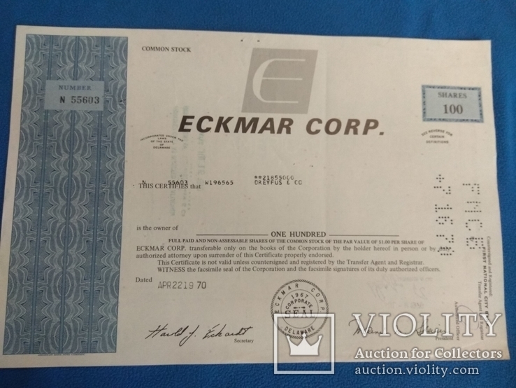 Акции Eckmar Corp., фото №2