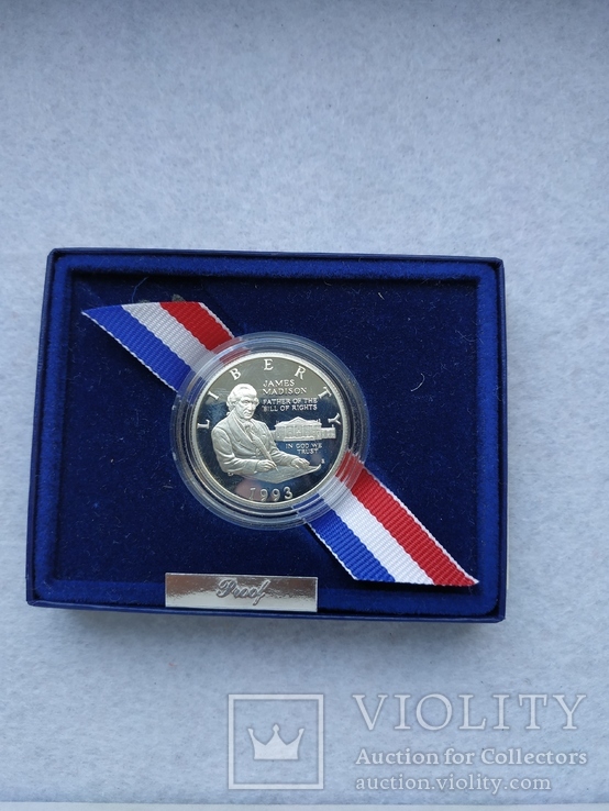 США 1/2 доллара 1993 серебро Мэдисон Пруф, фото №3