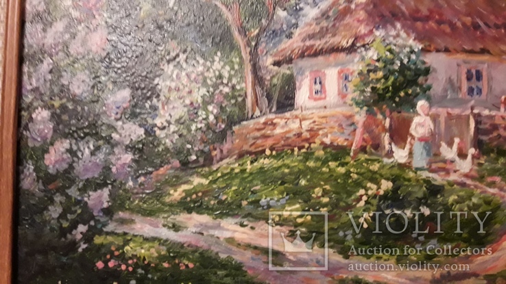 Картина " Рідне село" автор С.Коротков  15×20 см ДВП, олія, фото №5