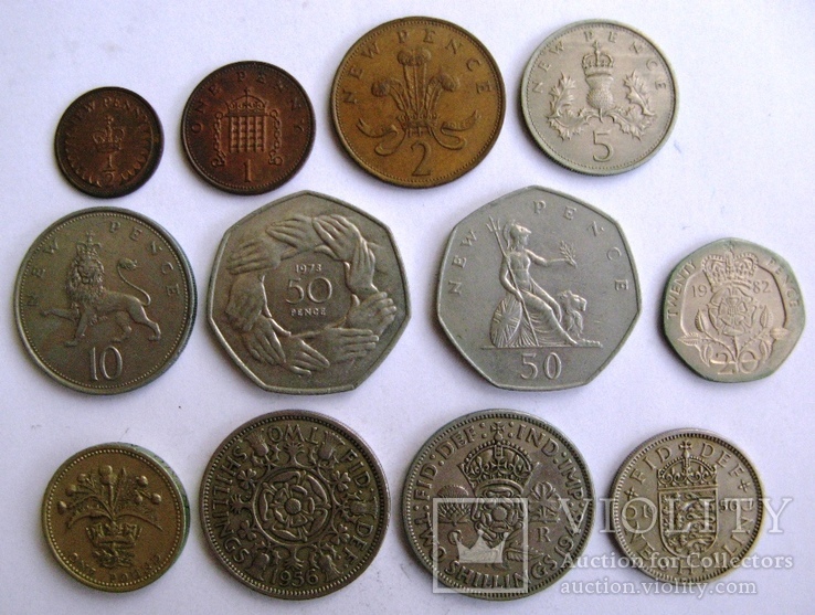 Великобритания, набор 1/2 новый пенни - 1 фунт 1948 - 1987