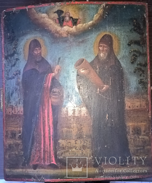 Старинная икона Зосима и Савватий, фото №2