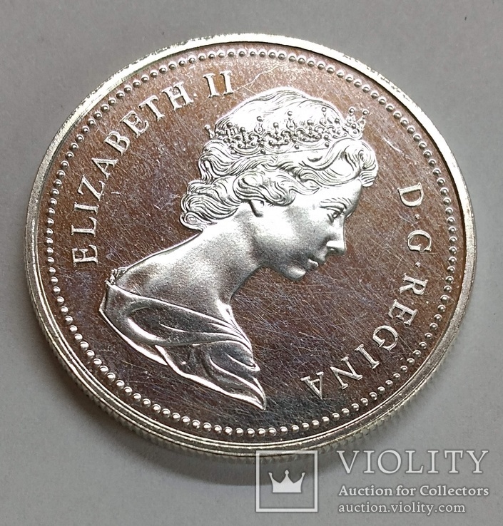 Канада 1 доллар,1973,100 лет конной полиции,С36, фото №4