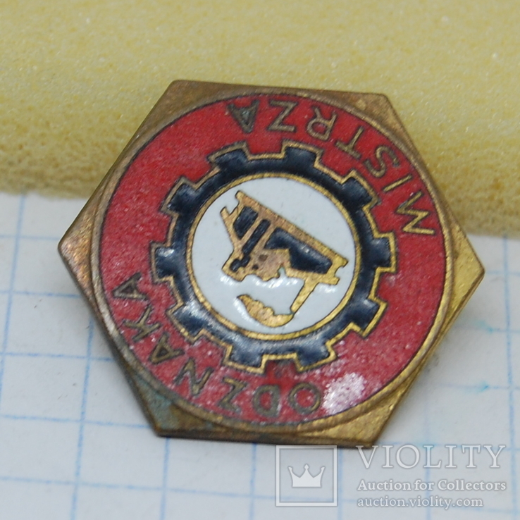 Знак Польша. odznaka Mistrza. Знак мастера. Тяжелый. Эмаль, фото №5