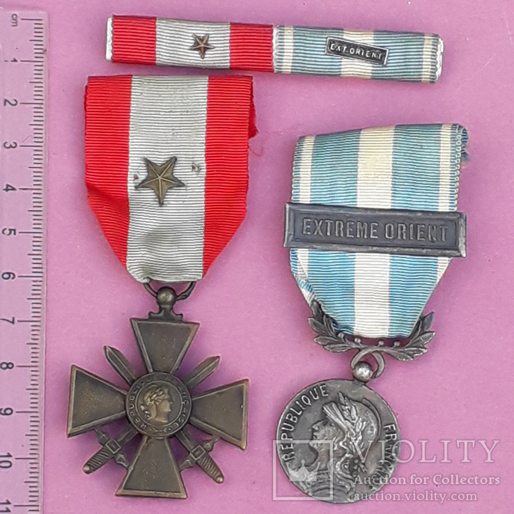 Комплект французских медалей за войну на Дальнем Востоке