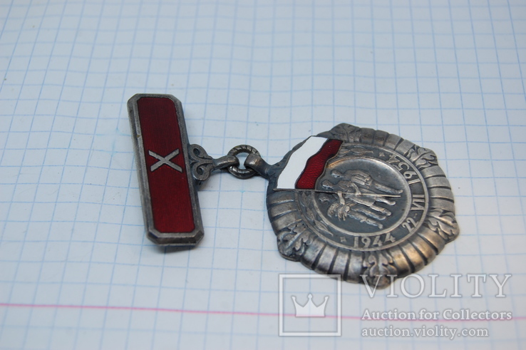 Медаль Польша. 1944-1954. Тяжелая Эмаль, фото №3