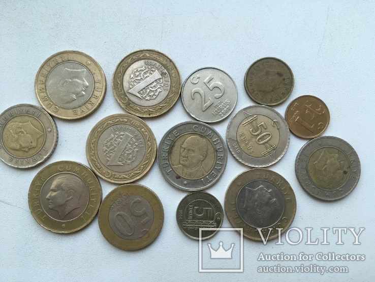 Монеты Турции 15 шт, фото №2