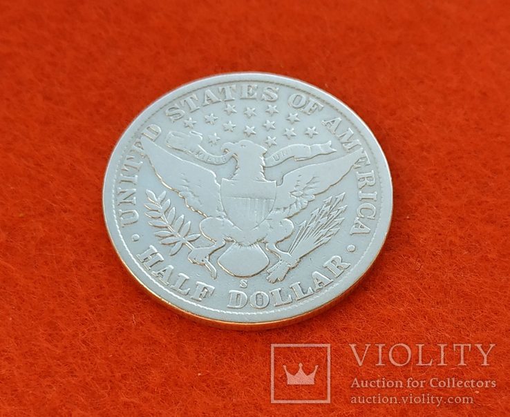 США 1/2 доллара 1911 S серебро Барбер, фото №3