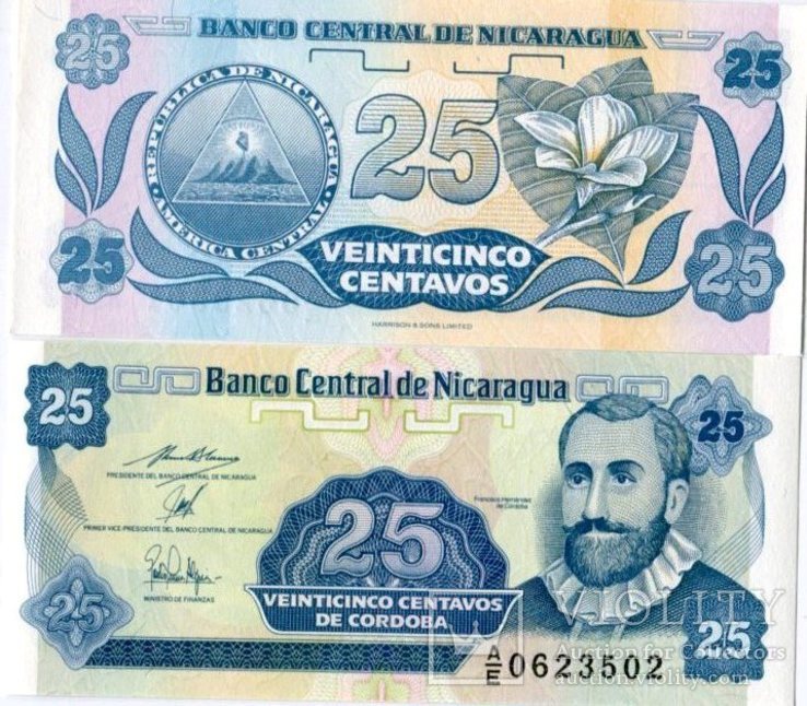 Никарагуа 25 сентаво UNC пресс