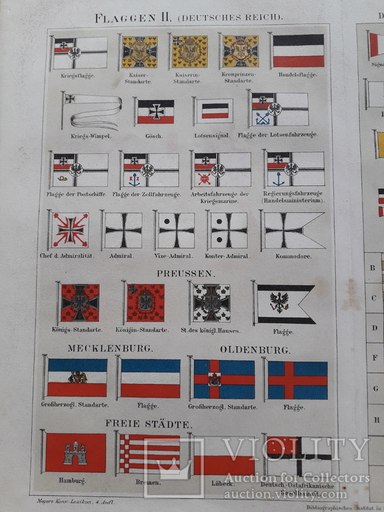 Флаги Германского Рейха конец XIX века + сигнальные флажки атлас 1887 год, фото №4