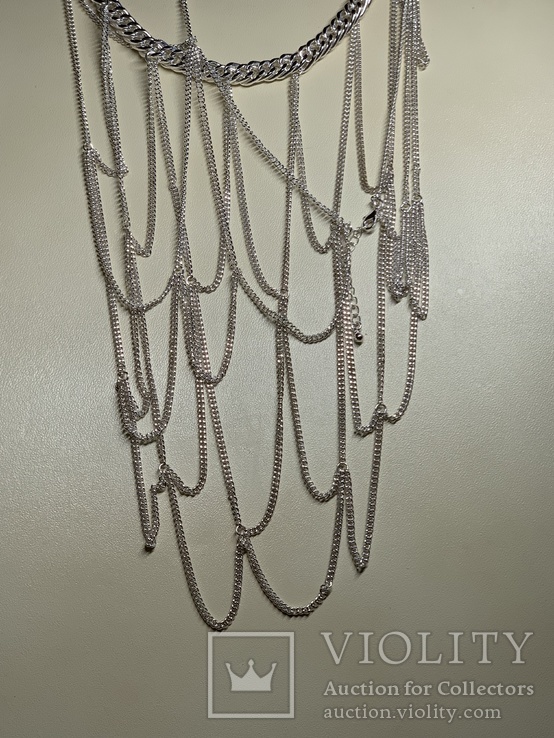 Новое ожерелье с металла цвет-серебро 138 грамм, фото №6