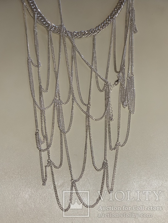 Новое ожерелье с металла цвет-серебро 138 грамм, фото №7
