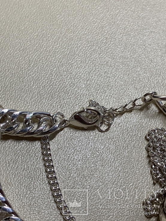 Новое ожерелье с металла цвет-серебро 138 грамм, фото №10