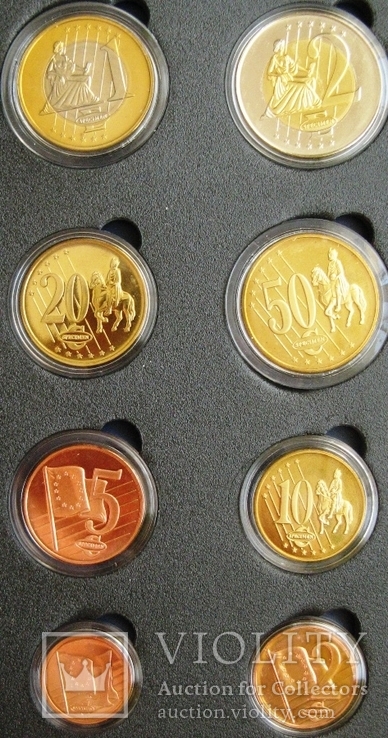 Монако, европроба 2005, набор 1ц - 2 евро *8 шт, "Княжеский дворец", фото №3