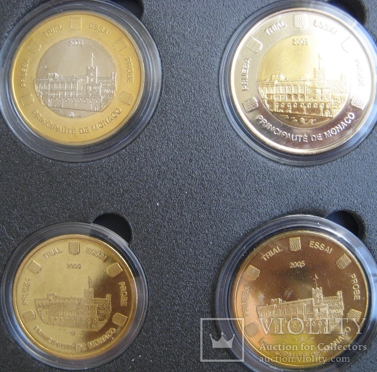 Монако, европроба 2005, набор 1ц - 2 евро *8 шт, "Княжеский дворец", фото №4