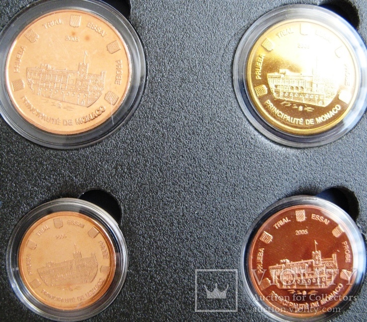 Монако, европроба 2005, набор 1ц - 2 евро *8 шт, "Княжеский дворец", фото №5