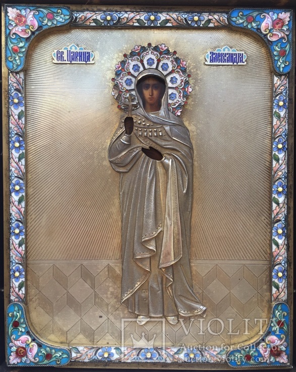 Икона «Св. царица Александра, стиль «Русский модерн»., фото №2