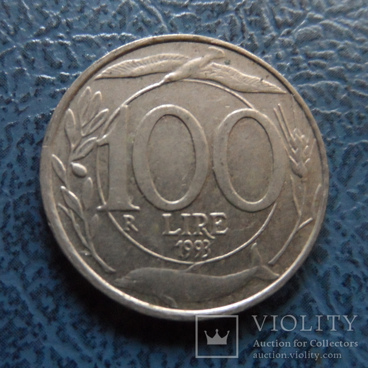 100  лир 1993   Италия  ($2.5.6)~