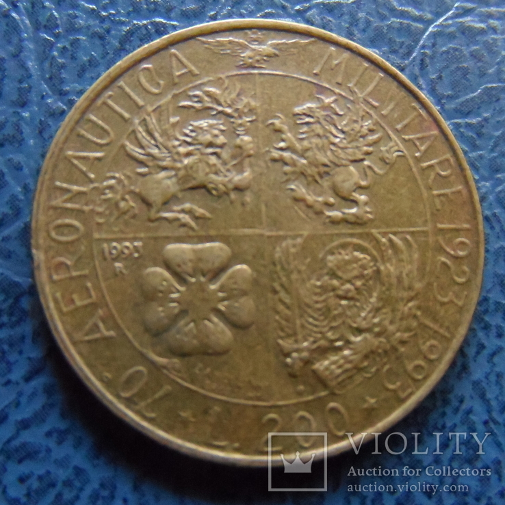 200  лир  1993   Италия  ($2.5.10)~