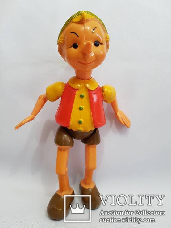 Кукла Буратино 21 см. целлулоид . цена , клеймо СССР . на резинках № 3, фото №6