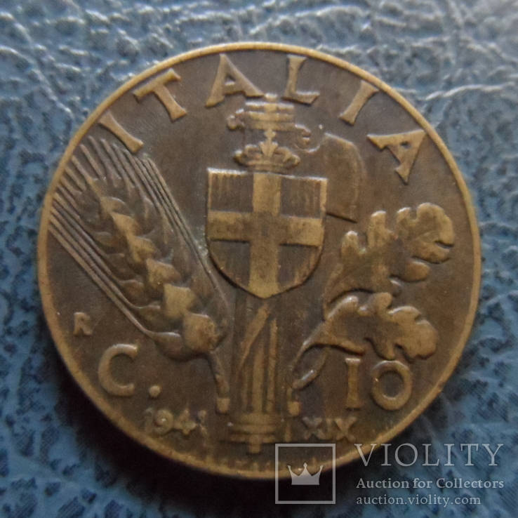 10 чентезим  1941  Италия   ($2.5.23)~, фото №2