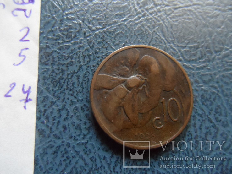 10  чентезим  1928  Италия   ($2.5.27)~, фото №4
