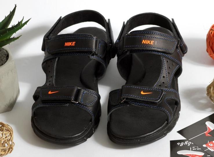 0333 Сандалии для мальчиков и подростков Nike из натуральной кожи. Черные 39 р. - 25 см, photo number 5