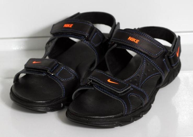 0333 Сандалии для мальчиков и подростков Nike из натуральной кожи. Черные 39 р. - 25 см, numer zdjęcia 10
