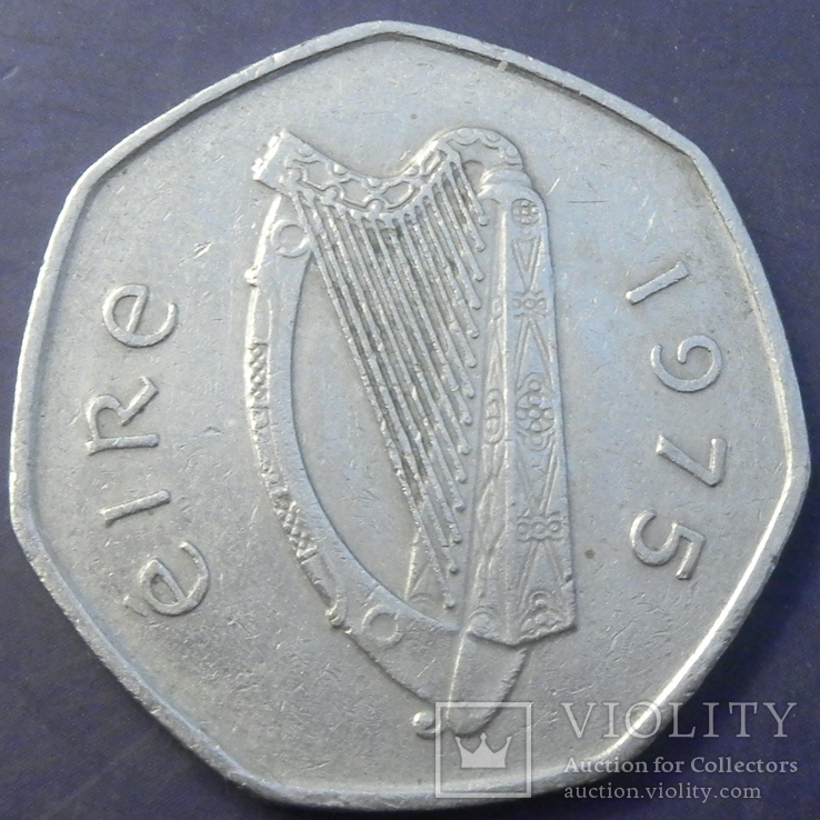50 пенсів Ірландія 1975 нечаста, фото №3