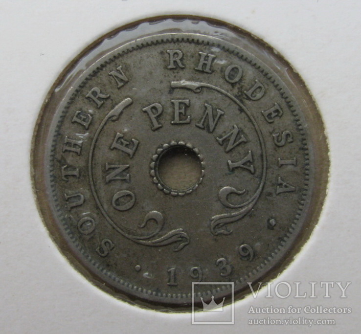 1 пенни Родезия 1939, фото №2